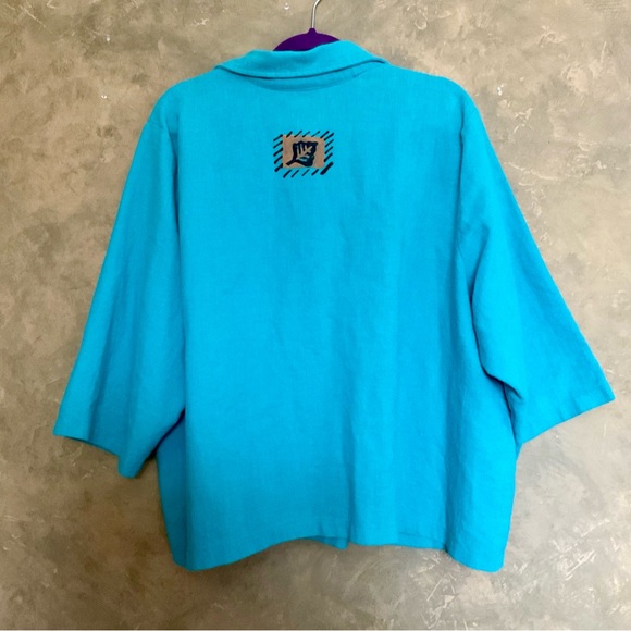 Vintage On The Rocks California Linen Blend Funky Oversized Jacket - Picture 4 of 8